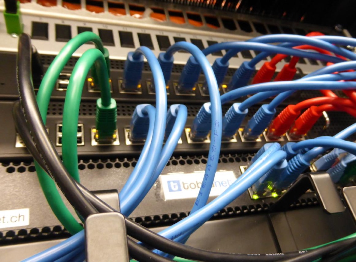 Patch cabling in one of our racks